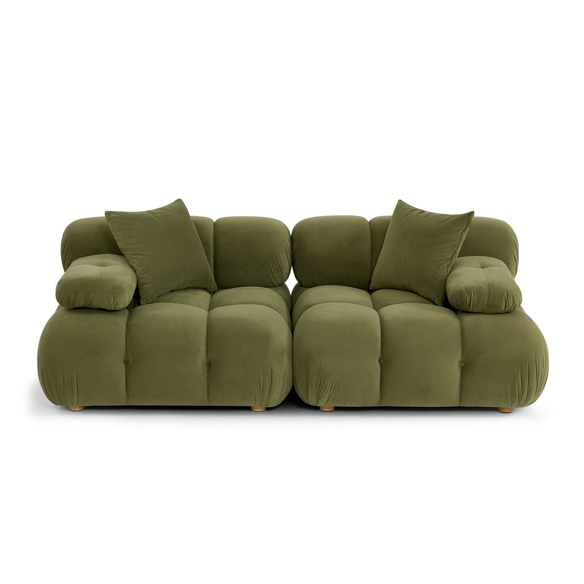 Calliope 79" Olive Green Performance Velvet Modular Loveseat by TOV Furniture – photo 1 of 5