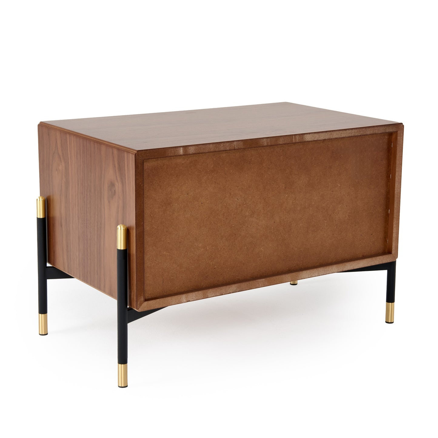 Nova Domus Metcalf Mid-Century Walnut and Grey Nightstand