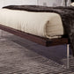 Volterra Contemporary Brown Oak and White Floating Bed with Lights