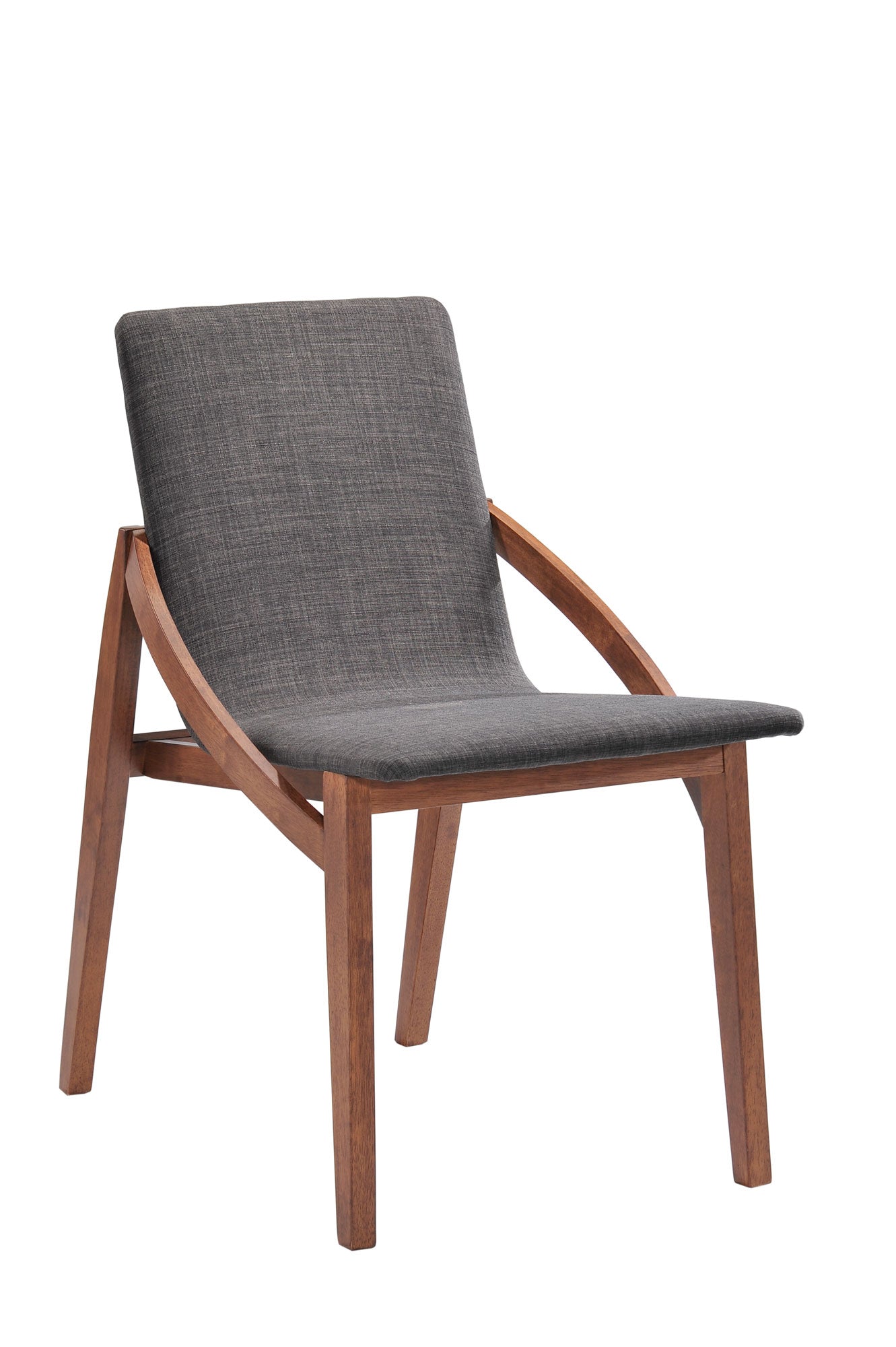 Jett Mid-Century Grey Fabric Dining Chair Set of 2