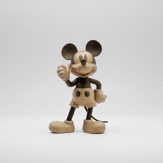 Boyhood Disney Mickey Mouse wooden figure in oak & smoked oak, Small (image 1)