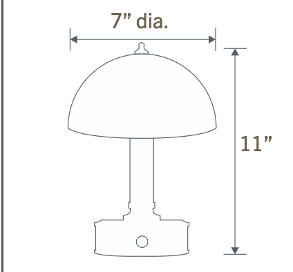 Mini Lara cordless table lamp with removable rechargeable battery system