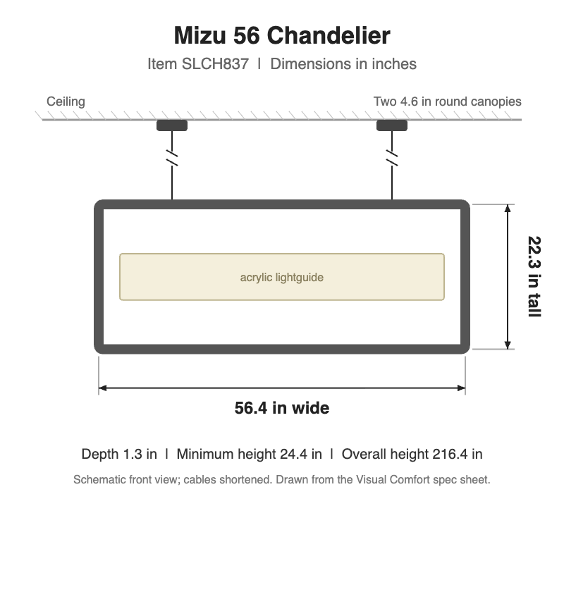 Visual Comfort Mizu 56 Chandelier – view 3