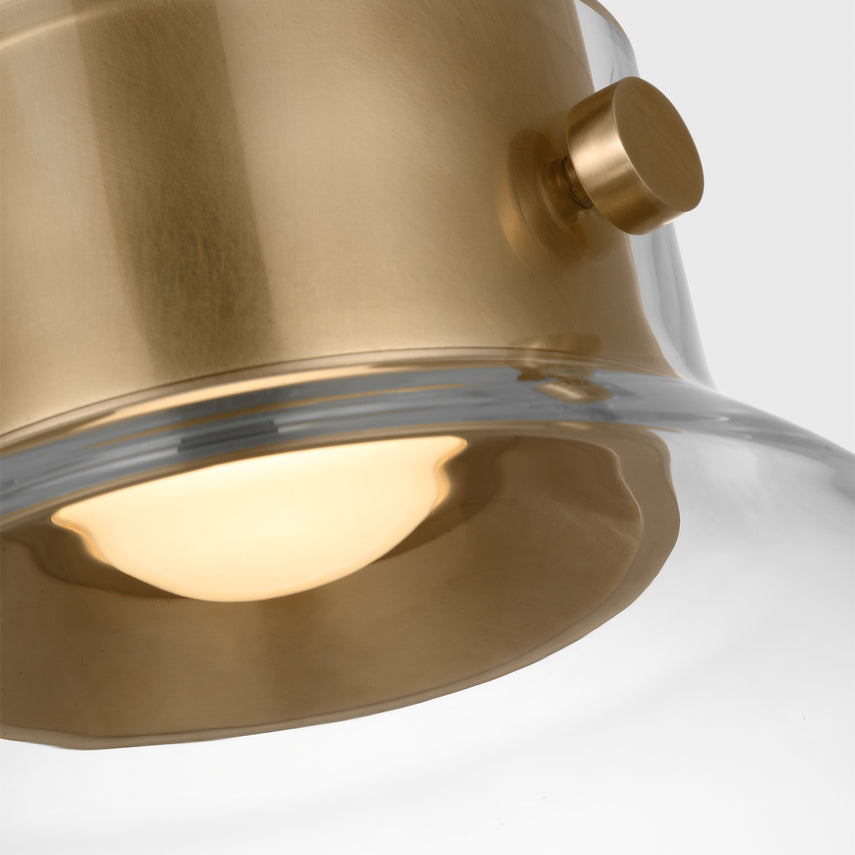 Morgan 12-inch LED Pendant Light Bronze Brass Clear Smoked Glass by Visual & Comfort & Co