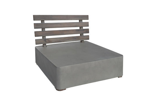 Renava Garza Outdoor Concrete and Teak Modular Sofa