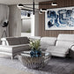 Lamod Italia Monte Carlo Italian Modern Grey Leather RAF Sectional Sofa