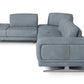 Lamod Italia Mood Contemporary Blue Leather Left Facing Sectional Sofa