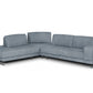 Lamod Italia Mood Contemporary Blue Leather Left Facing Sectional Sofa