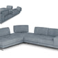 Lamod Italia Mood Contemporary Blue Leather Left Facing Sectional Sofa
