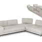 Lamod Italia Mood Contemporary Light Grey Leather Right Facing Sectional Sofa