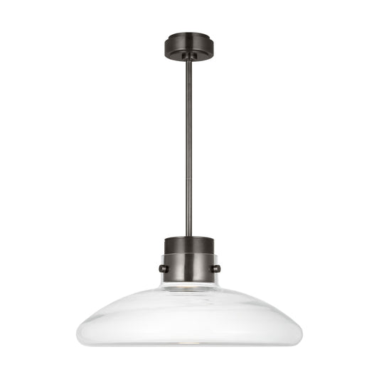 Visual Comfort 22 Inch Brass Brone Clear Smoked Glass Led Pendant Light Morgan BURNISHED BRONZE WITH CLEAR GLASS