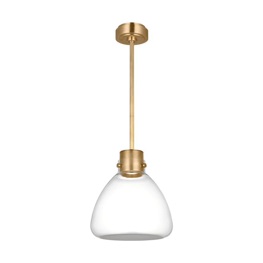 Morgan 12-inch LED Pendant Light Bronze Brass Clear Smoked Glass by Visual & Comfort & Co