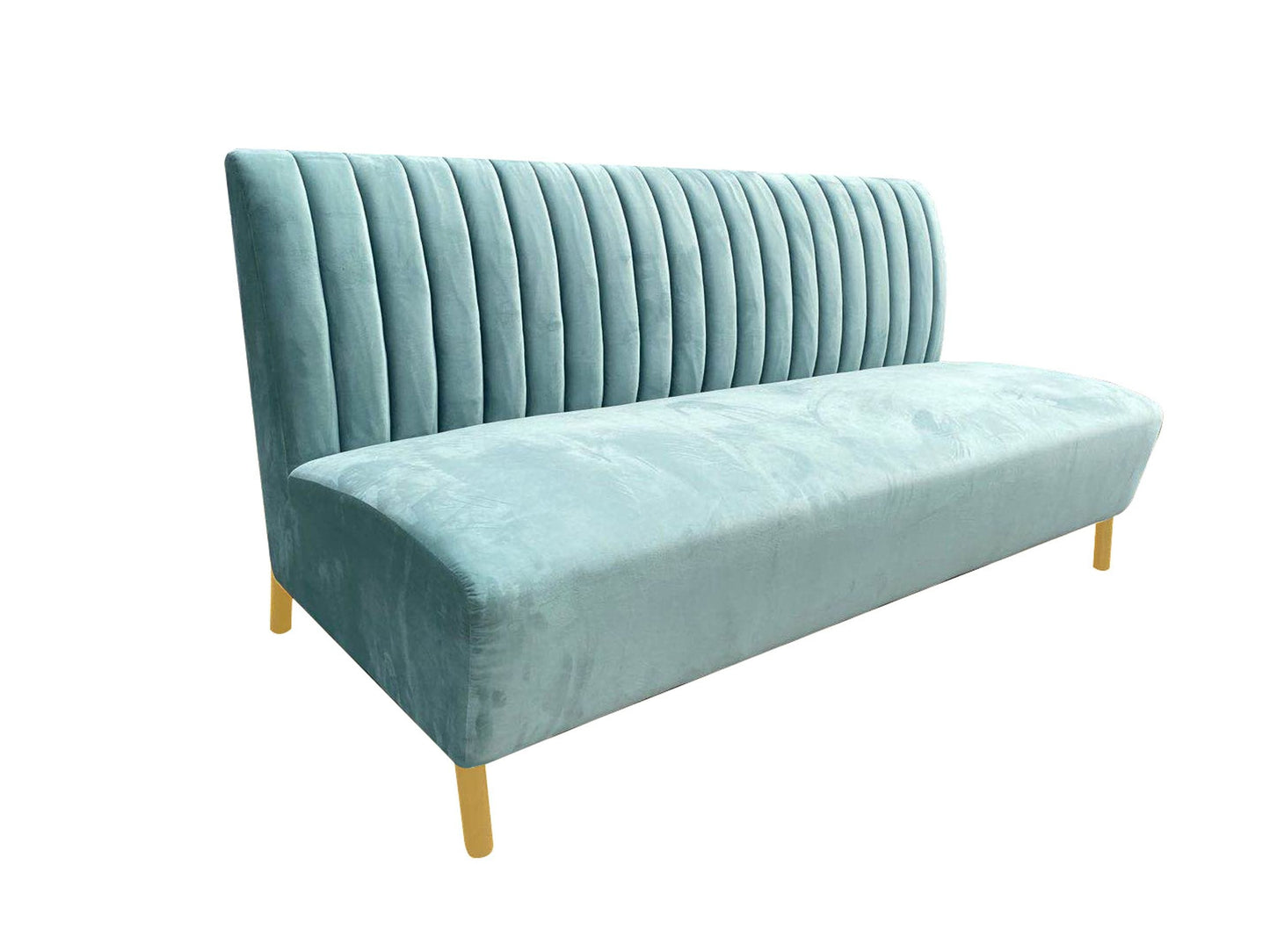 Divani Casa Mosko Modern Light Green and Gold Fabric Sofa