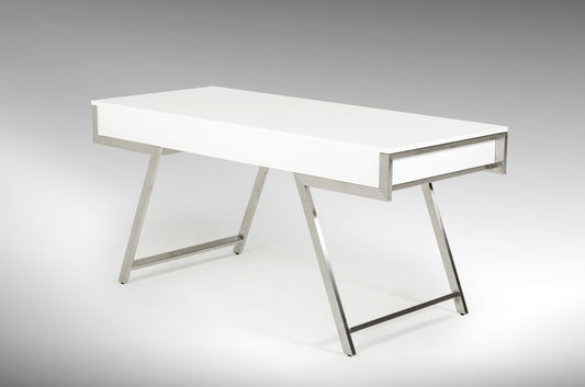 Modrest Dessart Modern White Gloss Office Desk