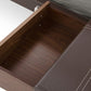 Nova Domus Ria Contemporary Brown Eco-Leather and Walnut Nightstand