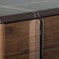 Nova Domus Ria Contemporary Brown Eco-Leather and Walnut Nightstand