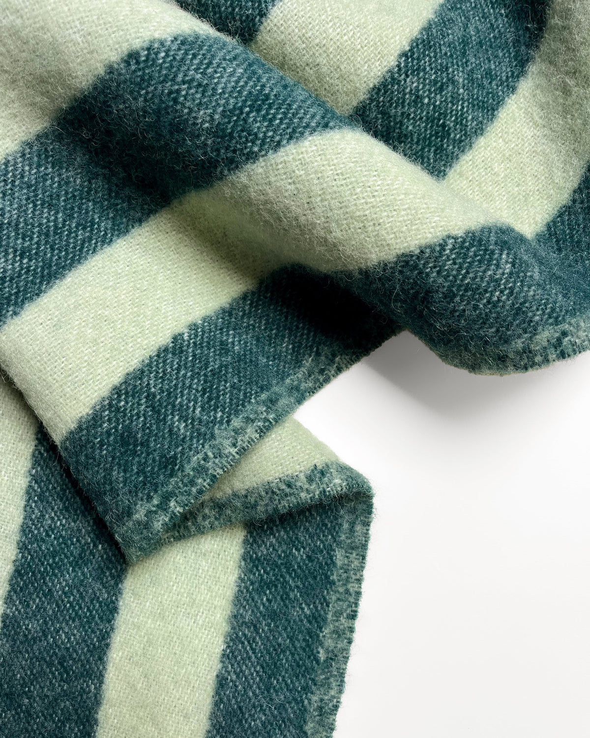 Maison Deux Candy Wrap Wool Blanket in Green/Sage – detail 3