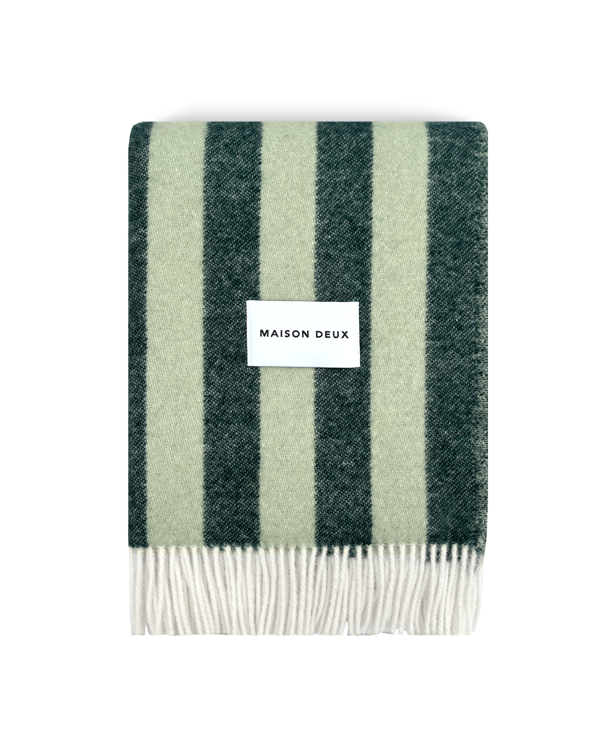 Maison Deux Candy Wrap Wool Blanket in Green/Sage – detail 2