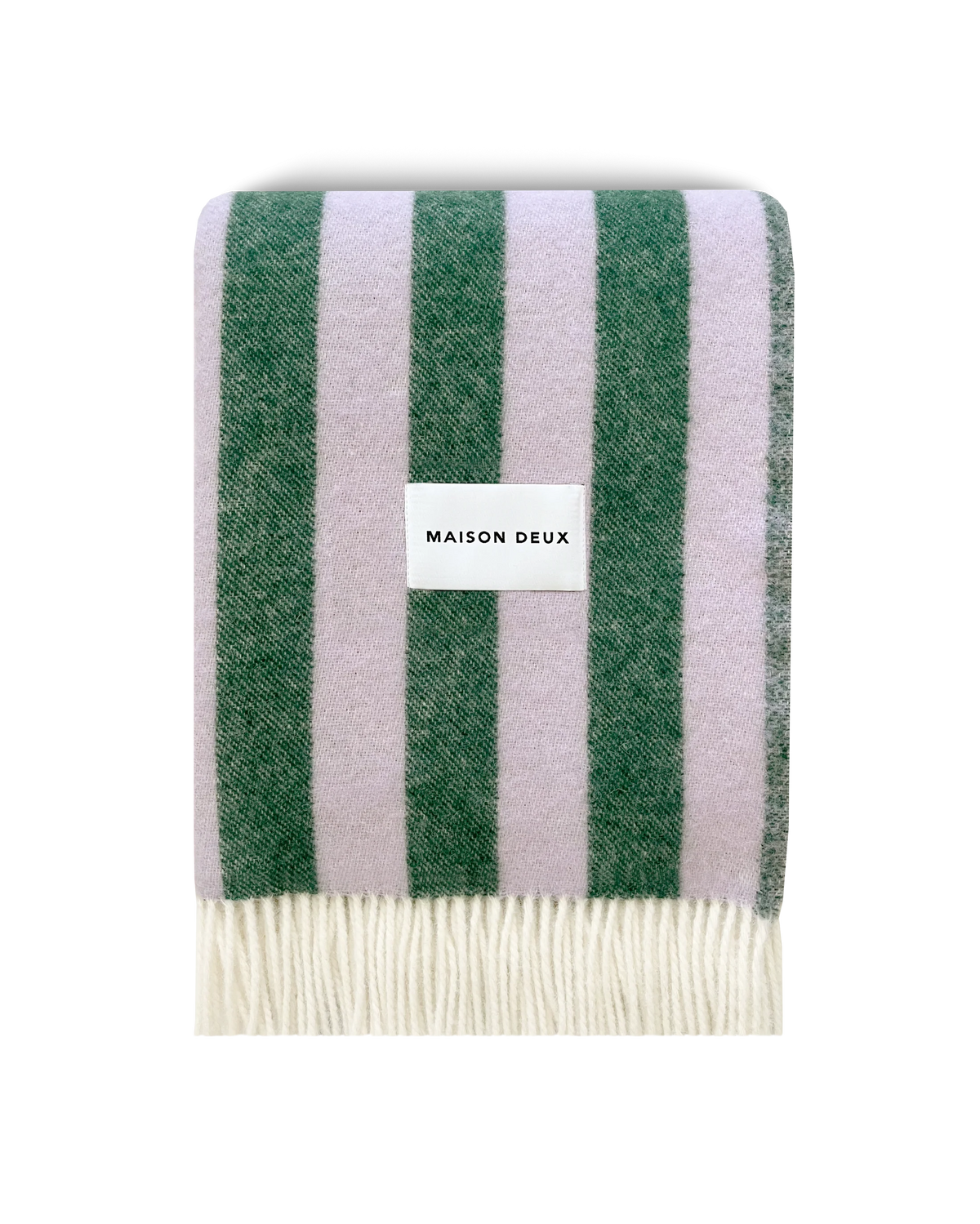 Maison Deux Candy Wrap Wool Blanket in Lilac/Green – detail 2