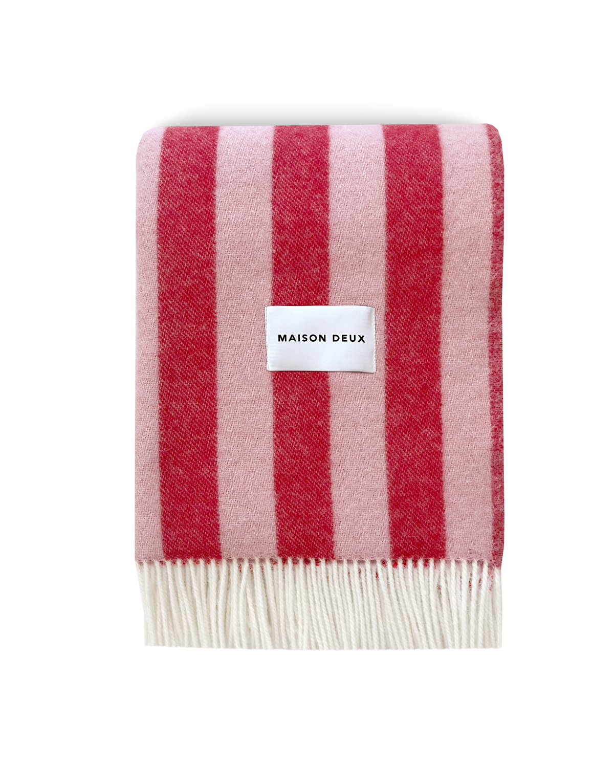 Maison Deux Candy Wrap Wool Blanket in Pink/Cherry – detail 2