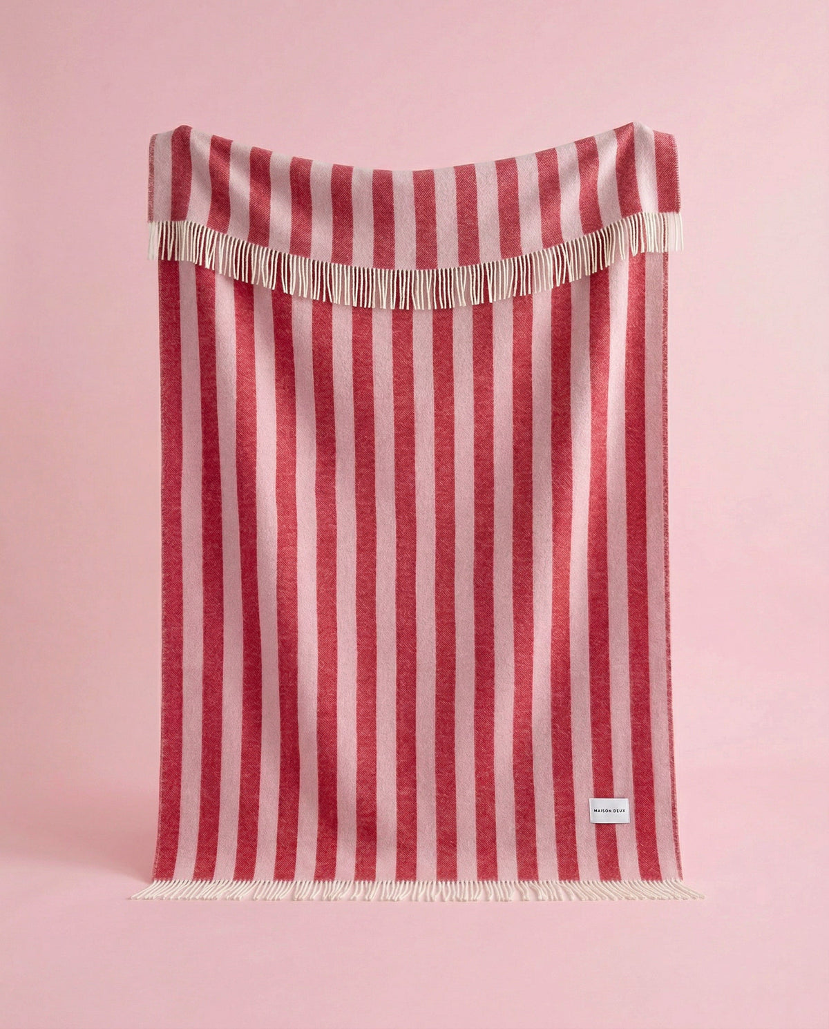 Maison Deux Candy Wrap Wool Blanket in Pink/Cherry – detail 4