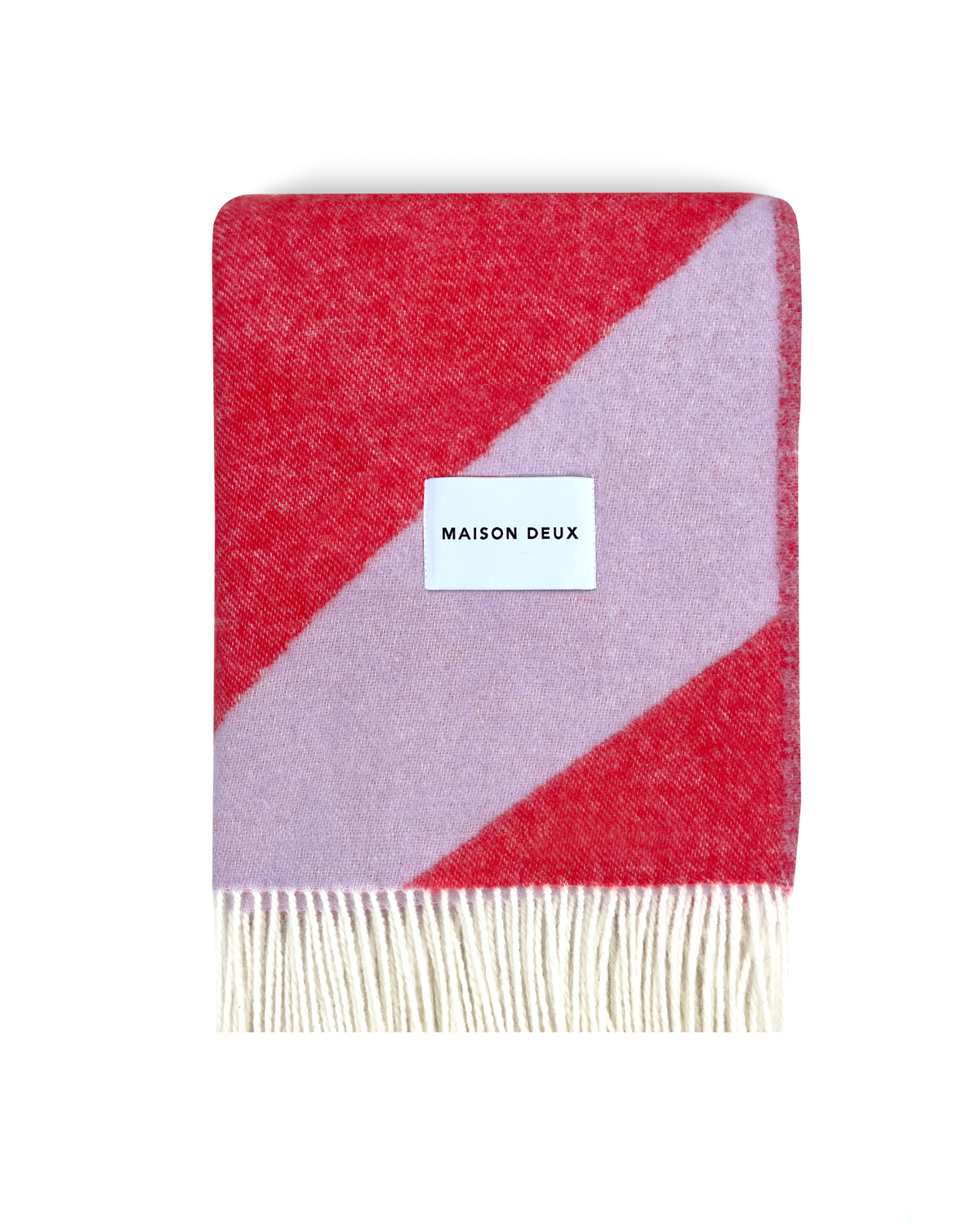 Maison Deux Swirl Wool Blanket in Lilac/Scarlet – detail 2