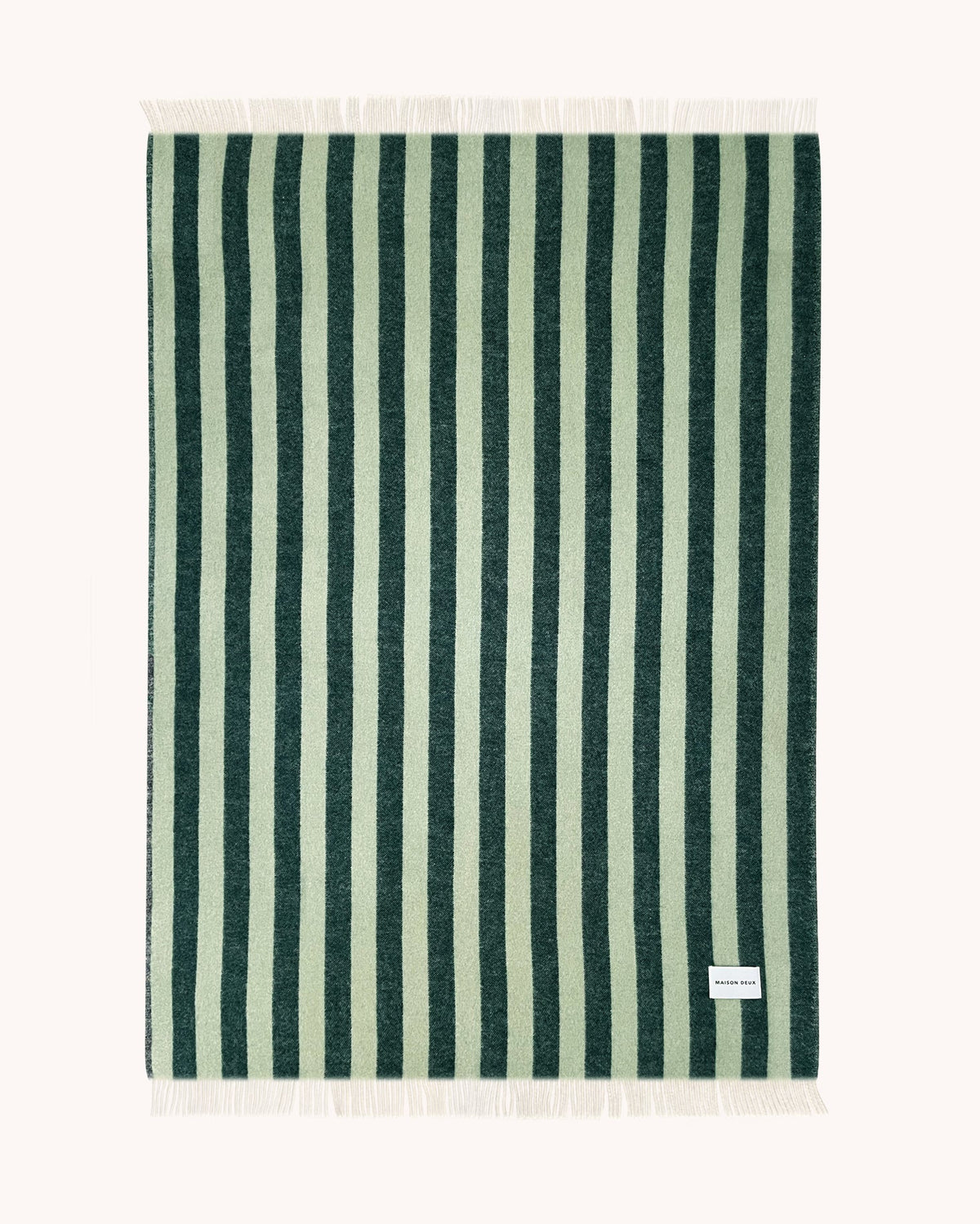 Maison Deux Candy Wrap Wool Blanket in Green/Sage – main view