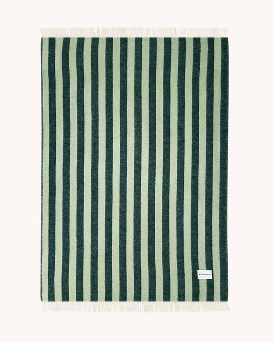 Maison Deux Candy Wrap Wool Blanket in Green/Sage – main view