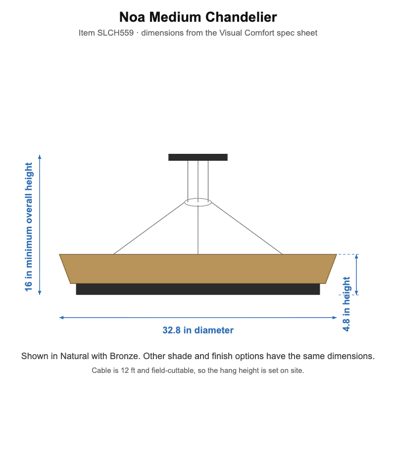 Visual Comfort Noa Medium Chandelier – view 3
