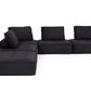 Divani Casa Nolden Modern Black Fabric Modular Sectional Sofa