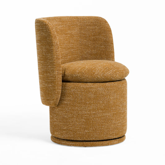 Divani Casa Norris Modern Mustard Fabric Swivel Dining Chair