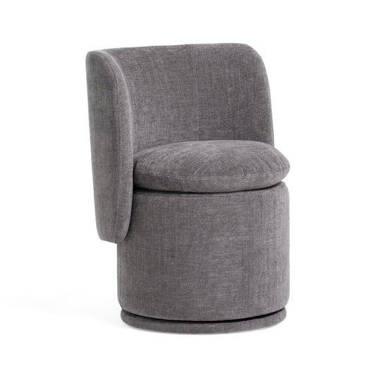 Divani Casa Norris Modern Dark Grey Fabric Swivel Dining Chair