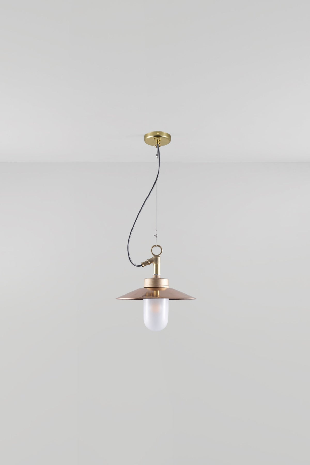 Well Glass Pendant with Visor by Original BTC, Bronze Frosted (photo 9)