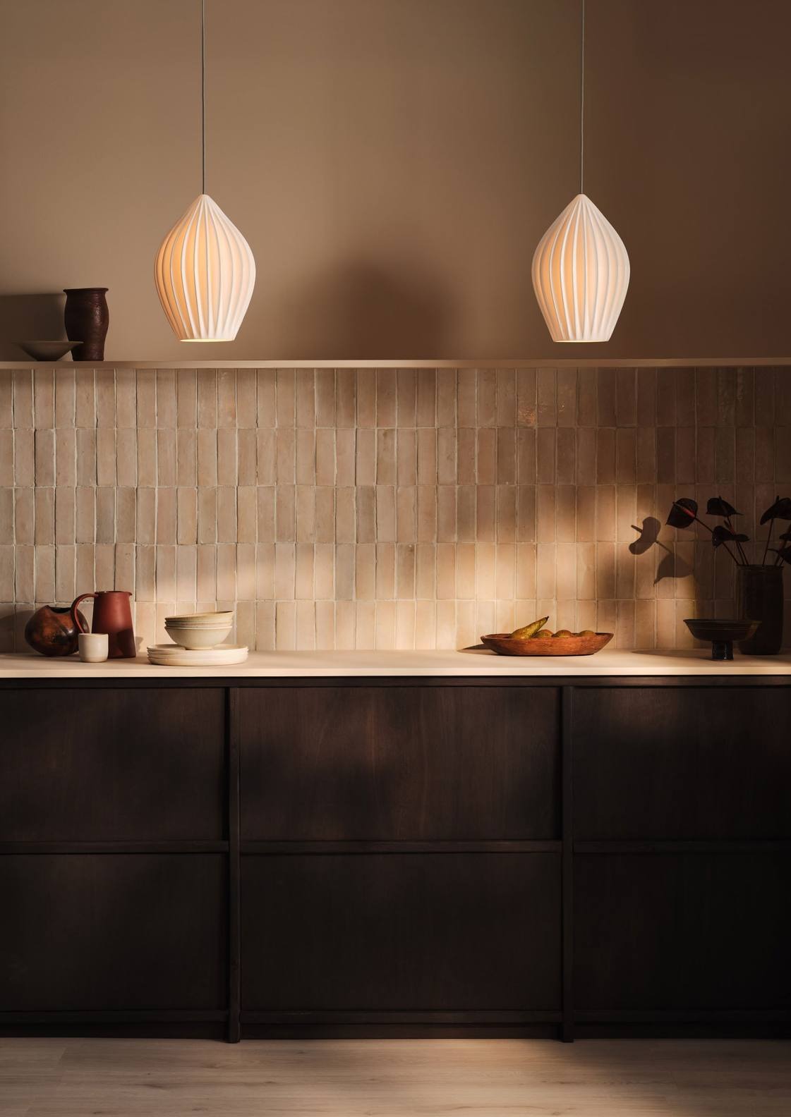 Fin Pendant, Extra Large (pair over a kitchen counter) in an interior from the Original BTC Autumn/Winter 2026 lookbook