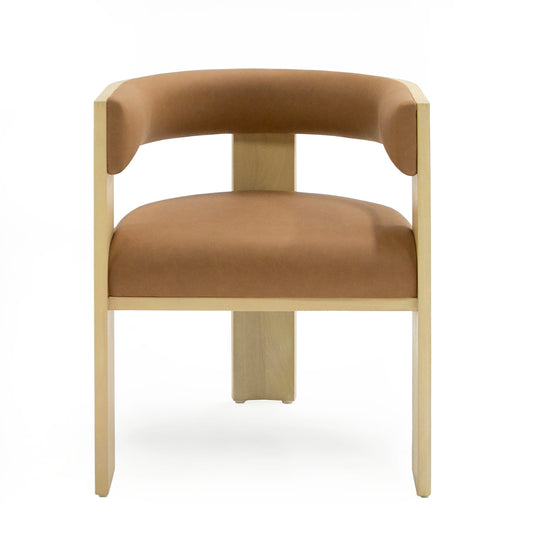 Nova Domus Osaka Modern Natural Ash and Rust Fabric Dining Chair