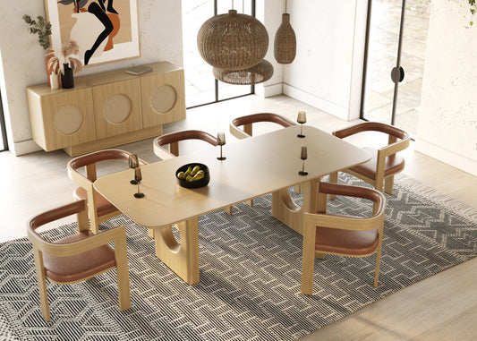 Nova Domus Oshana Modern White Oak Dining Table