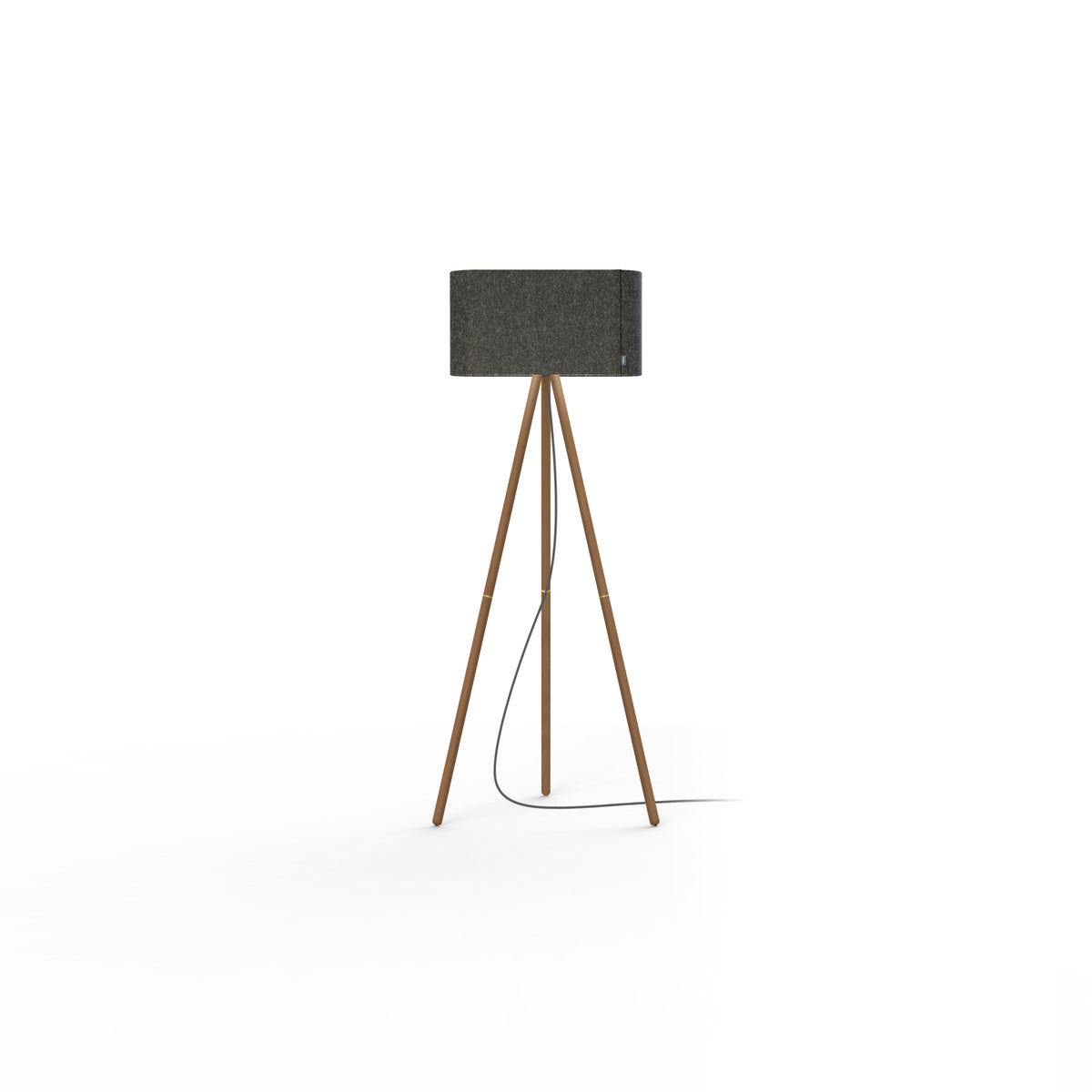 Pablo Belmont Floor Lamp in Charcoal Shade with Walnut Base