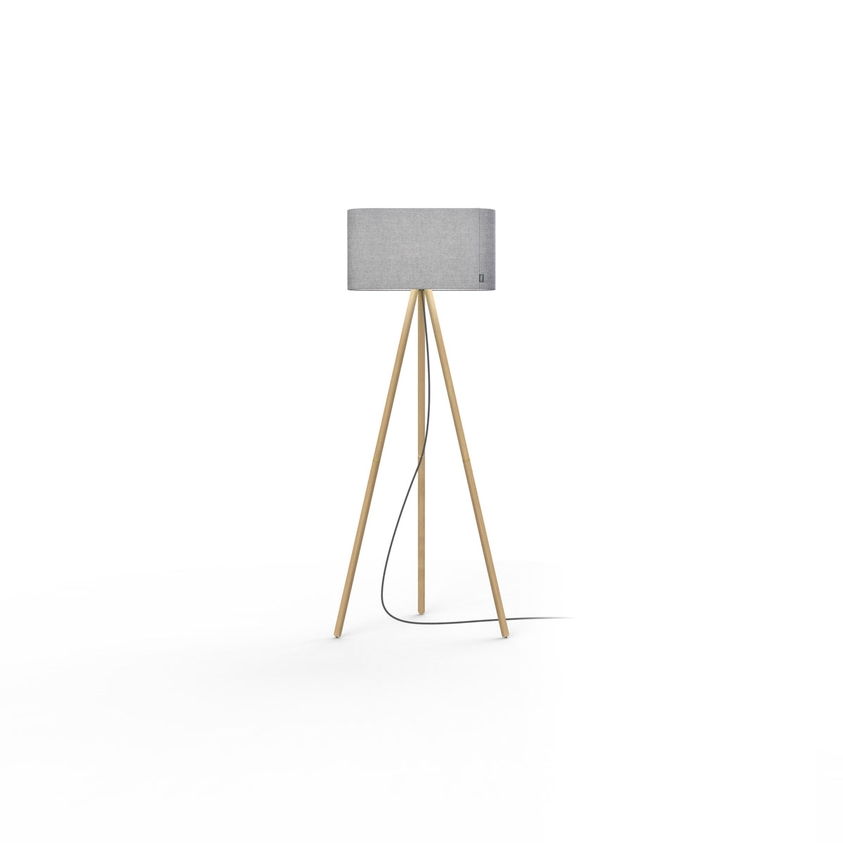 Pablo Belmont Floor Lamp in Silverdale Shade with Oak Base