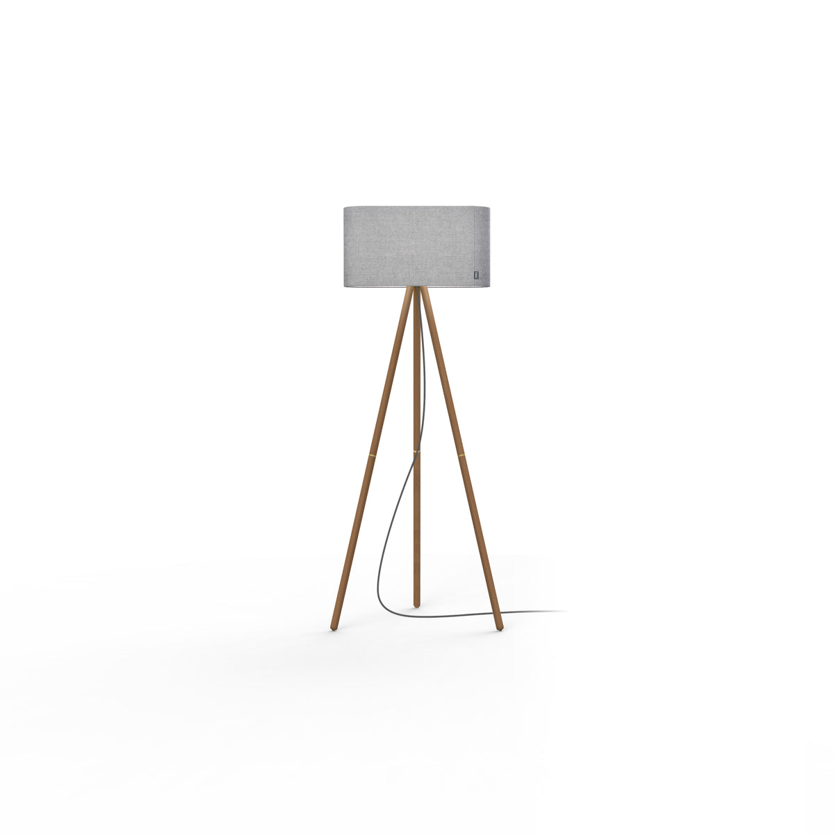 Pablo Belmont Floor Lamp in Silverdale Shade with Walnut Base