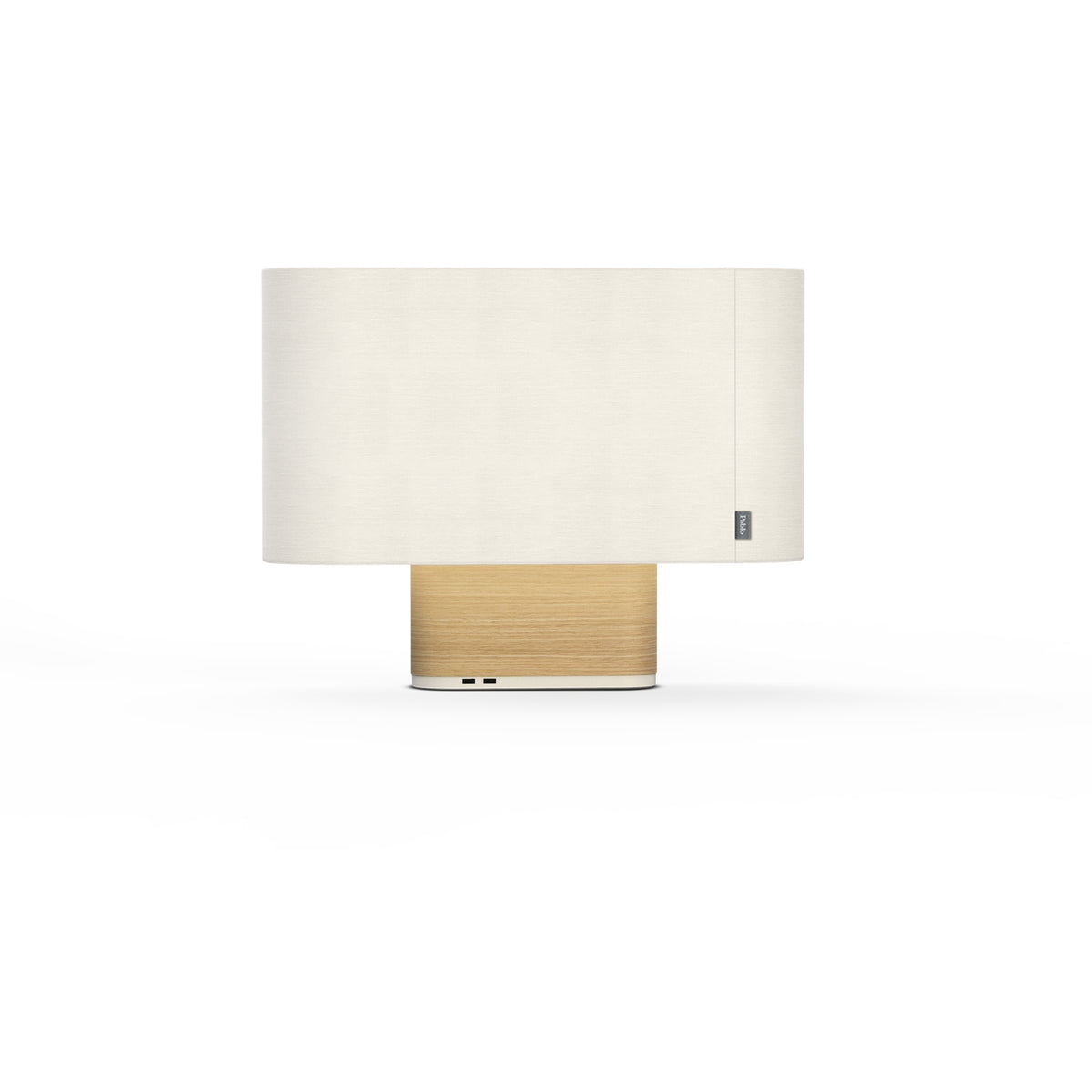 Pablo Belmont Table Lamp in White Shade with Oak Base
