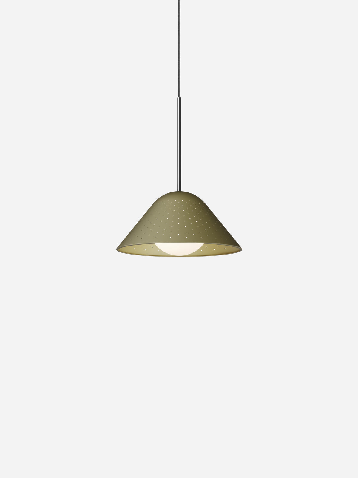 Pablo Bola Bell LED Pendant in 12", Moss, Chrome