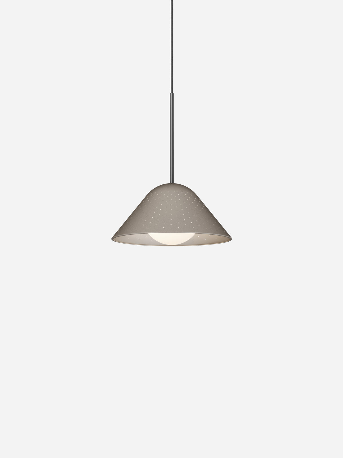 Pablo Bola Bell LED Pendant in 12", Taupe, Chrome