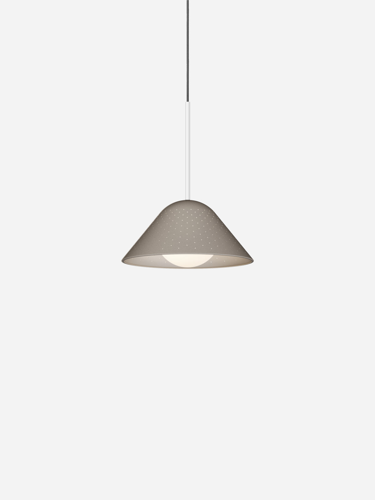 Pablo Bola Bell LED Pendant in 12", Taupe, Matte White