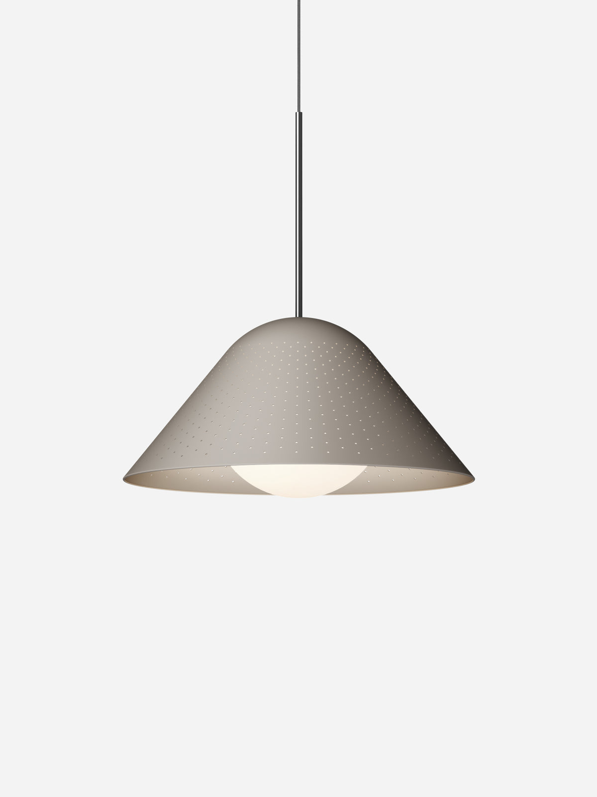 Pablo Bola Bell LED Pendant in 20", Taupe, Chrome