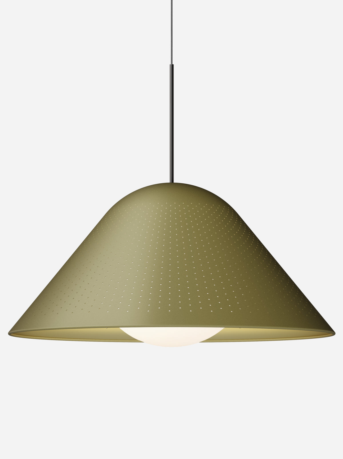 Pablo Bola Bell LED Pendant in 30", Moss, Matte Black