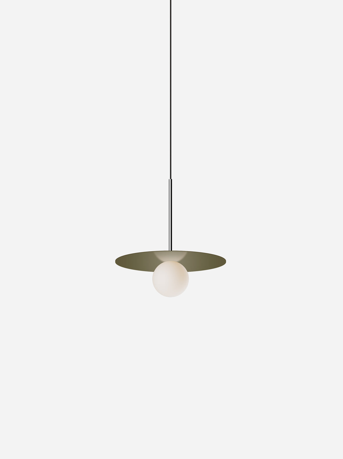 Pablo Bola Disc Colors LED Pendant in 12", Moss, Chrome