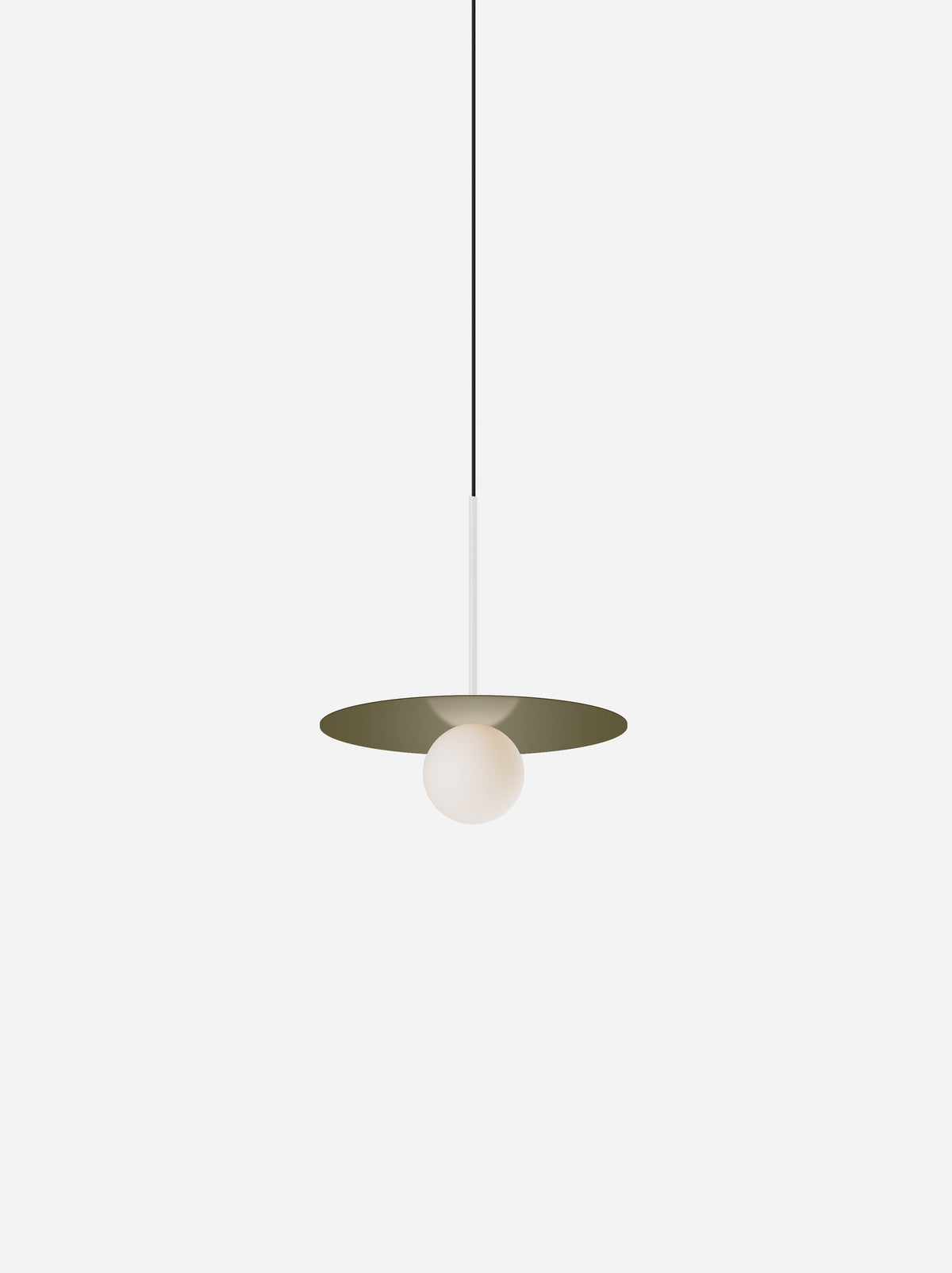 Pablo Bola Disc Colors LED Pendant in 12", Moss, Matte White