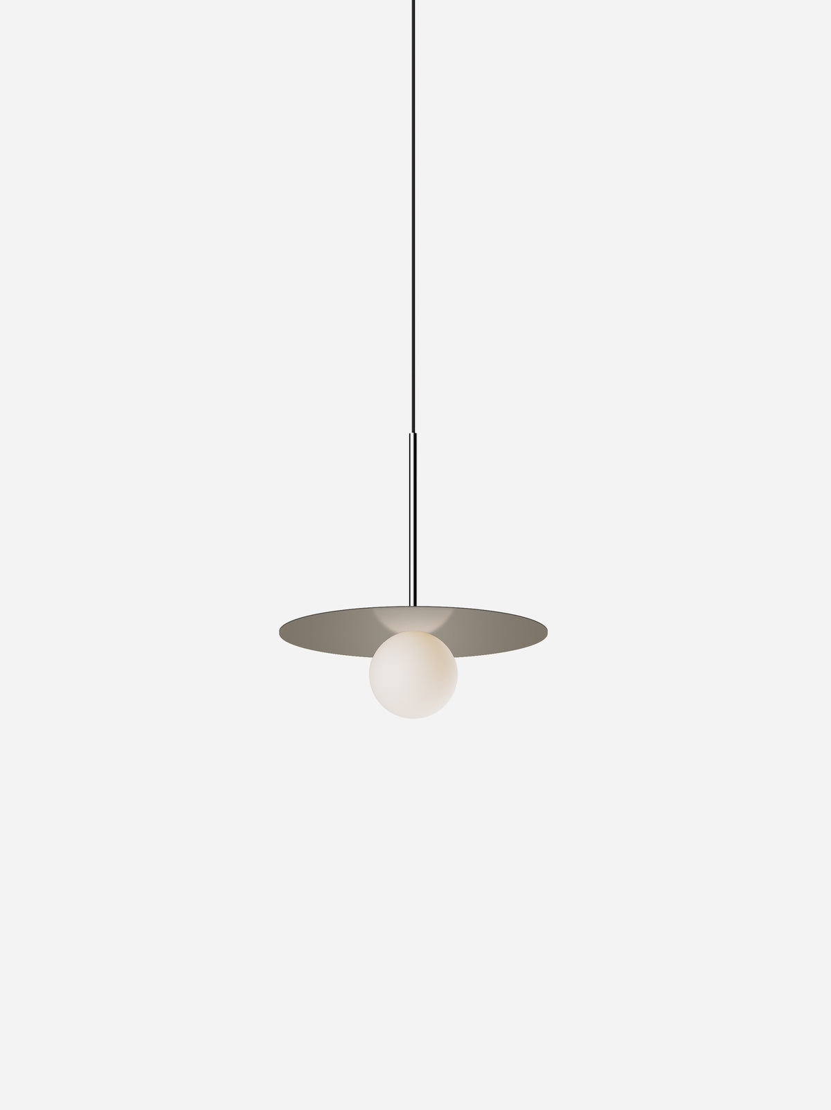 Pablo Bola Disc Colors LED Pendant in 12", Taupe, Chrome