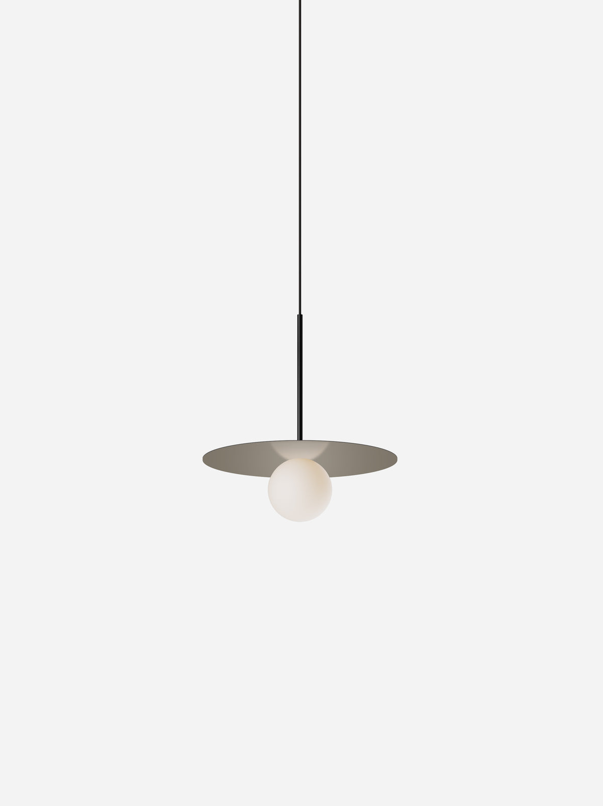 Pablo Bola Disc Colors LED Pendant in 12", Taupe, Matte Black