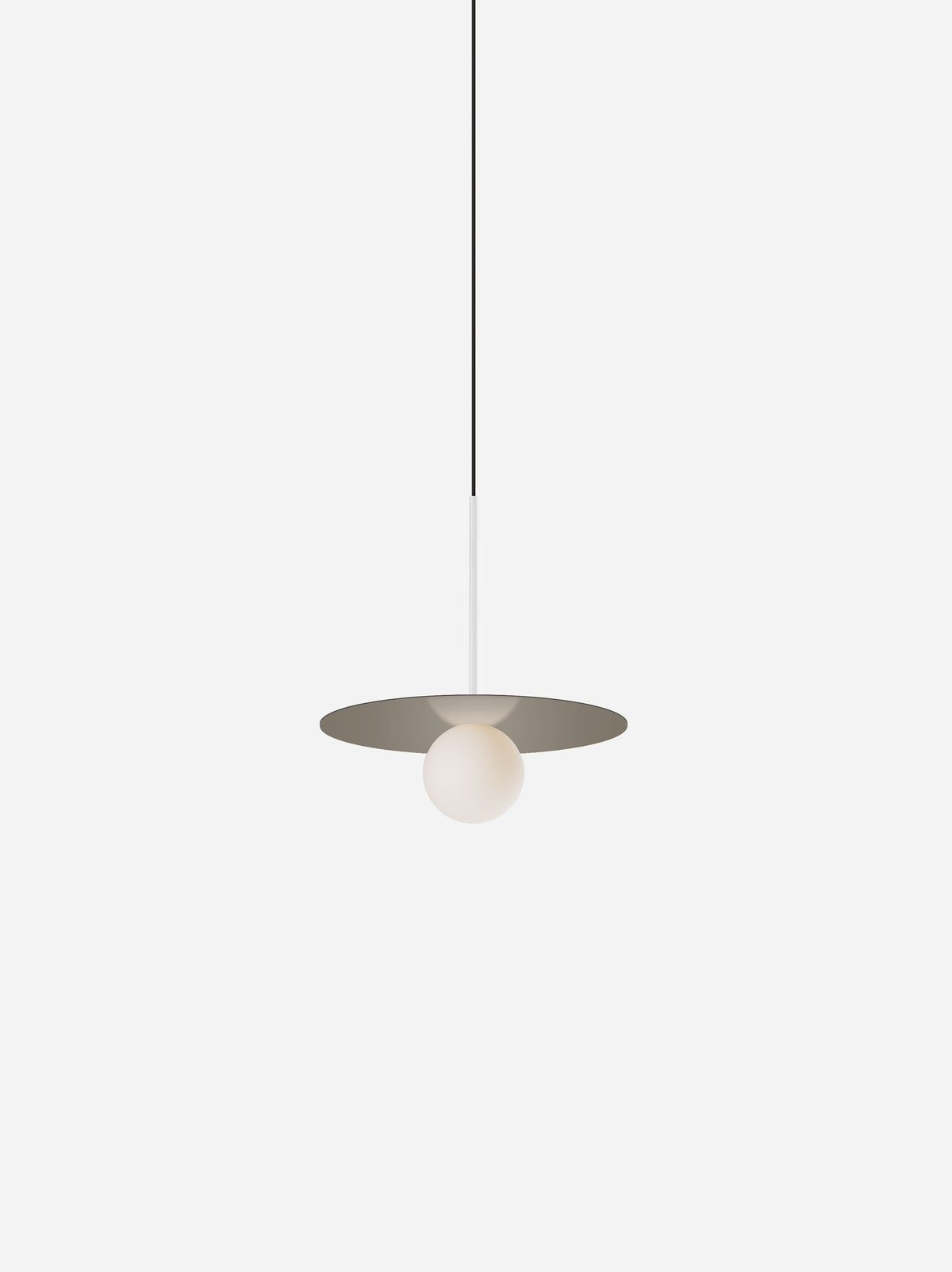 Pablo Bola Disc Colors LED Pendant in 12", Taupe, Matte White